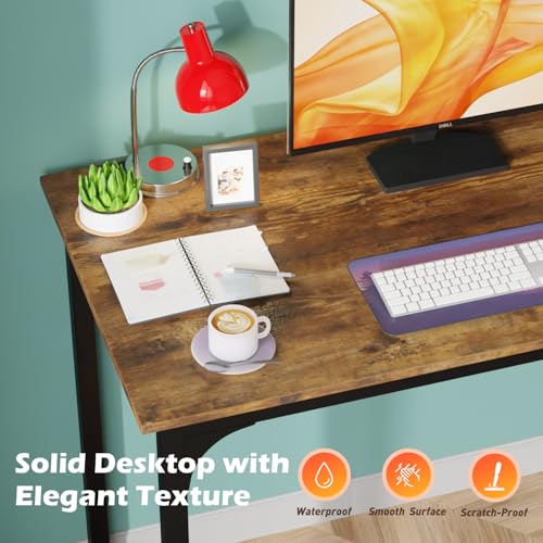Image of PayLessHere 32 /39 /47 inch Computer Desk Study Writing Table, Adjustable feet, Modern Furniture for Home Office (1, Vintage, 39 inch)