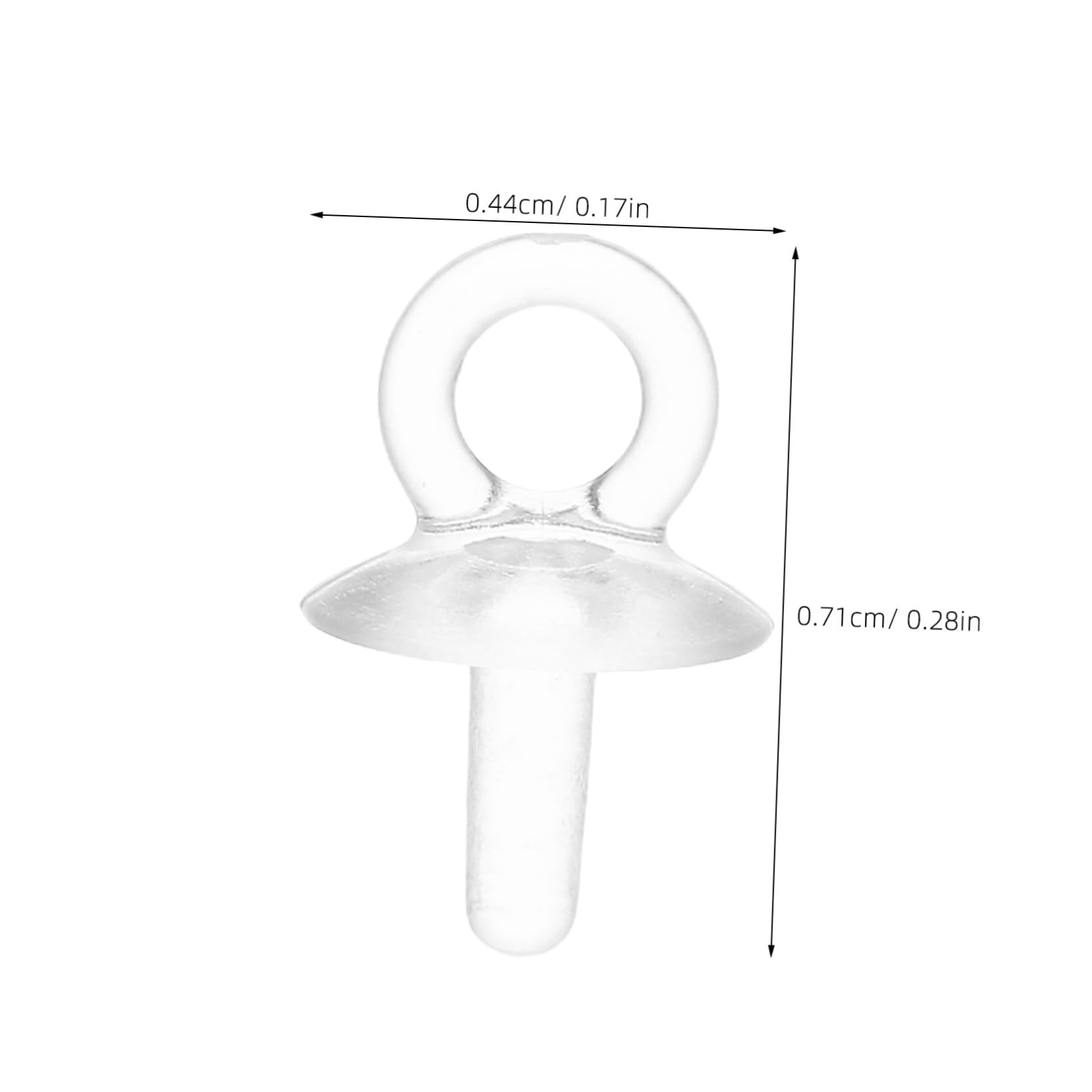 Beatifufu 100pcs Transparent Eye Pins for Jewelry Making Pearl Pendant Holders Universal Cup Bail Pins for Half Drilled Beads DIY Craft Supplies for Necklaces and Bracelets