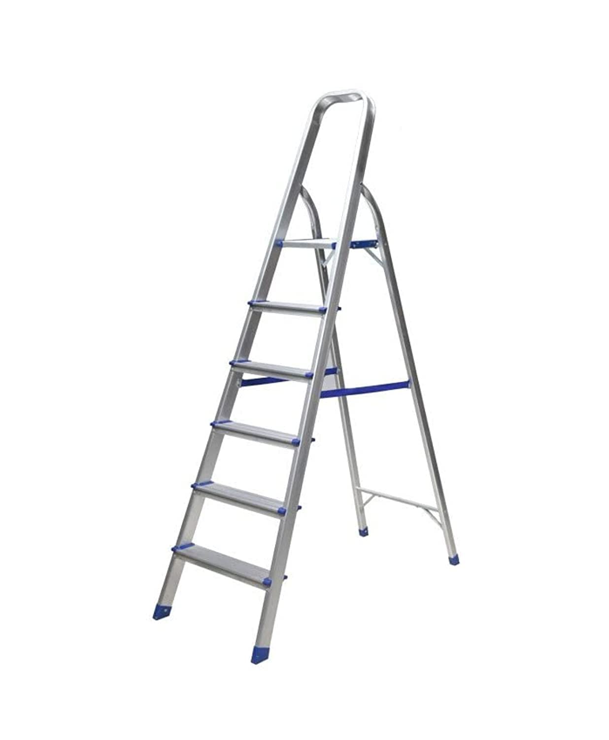 SUNRISE Step Ladder Folding Ladders 6 Steps Stool Aluminum with Lightweight Portable Home Kitchen Ladder (6 steps)