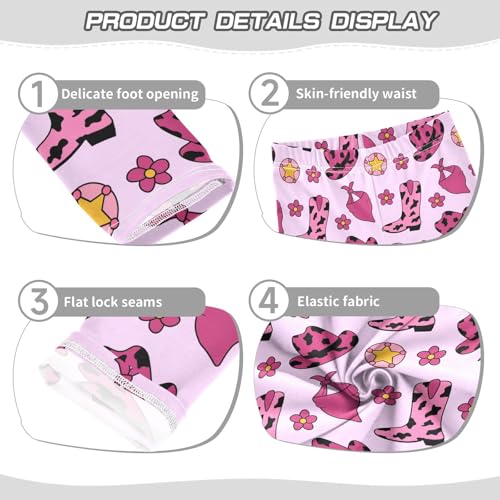 Girls Basic Leggings Baby Girls Pants Wild West Cowgirl Soft Footless Stretchy Tights Pants 4-10Y3