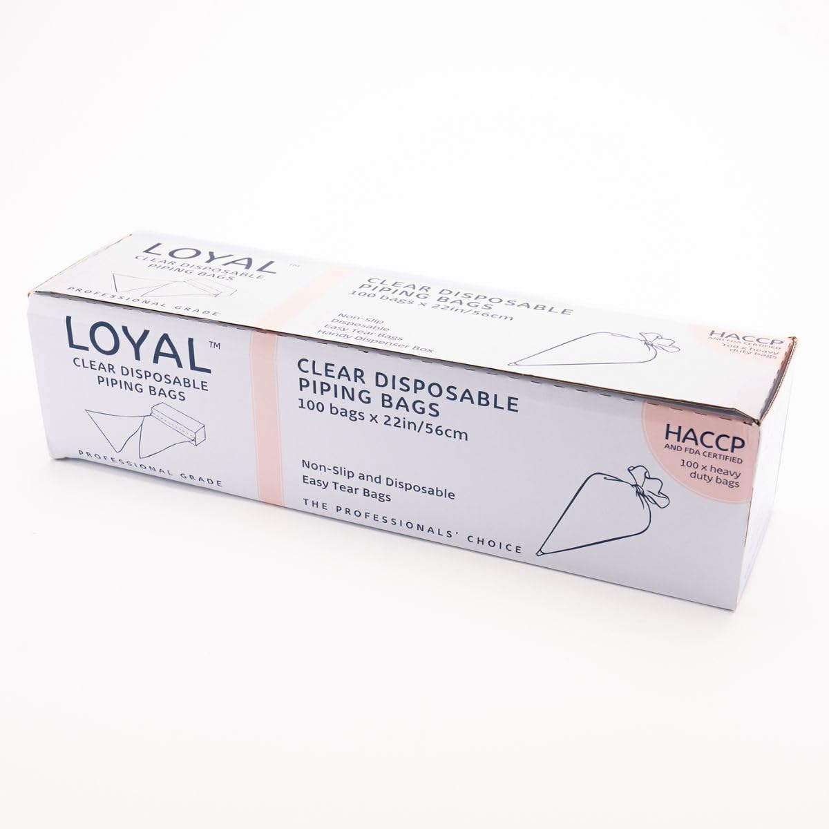 LOYAL Disposable Piping Bags Spritzbeutel, 55 cm, Set/100 | Einweg Spritzbeutel für Spritztüllen, BPA-frei, Recycelbares LDPE, Zum Dekorieren von Gebäck, Kuchen, Torten, Cupcakes