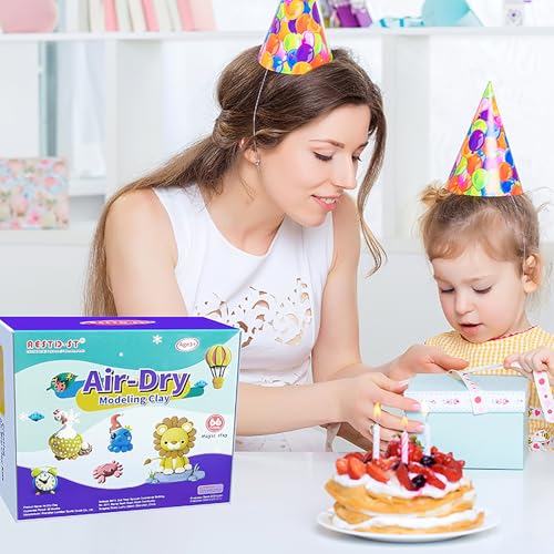 image for Aestd-ST Air Dry Clay 66 Colors, Modeling Clay for Kids, DIY Model Mag