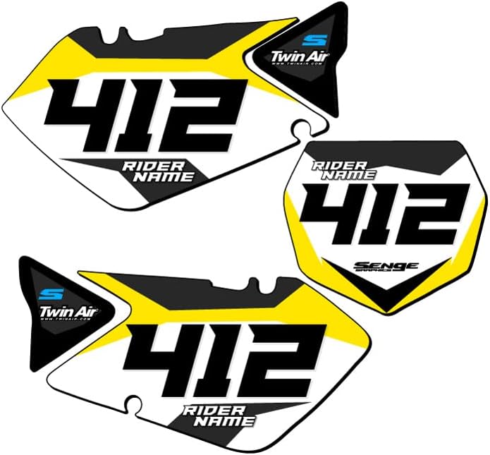 2001-2014 RM 125 SG63 Custom MX Number Plates Senge Graphics Kit Compatible with Suzuki