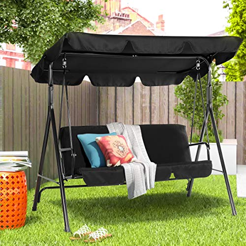 image for Esright Outdoor Patio Swing Chair, Cnopy Swing with Removable Cushion 