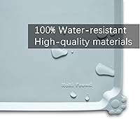 Vista 3 de Hoki Found - Bandeja de silicona para comida de mascotas, tamaño L, tapetes antideslizantes para comederos de perros y gatos, impermeable, tapetes