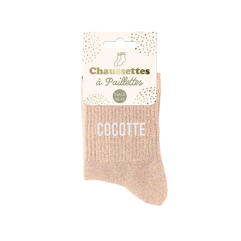 STC, COCOTTE Sequin Socks Pink One Size, pink, One size