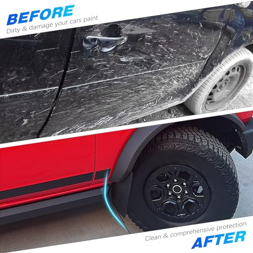 Image of 4PCS Black Car Mud Flaps Front and Rear Side Mudguard Splash Guards All Weather Mud Guards Flexible and Bendable Fender Flares Universal Auto Accessories Compatible with Pickup SUV Trucks