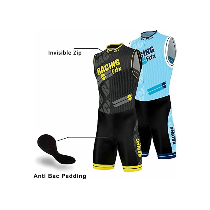 FDX Men Triathlon Tri Suit Padded Compression Running Swimming Cycling - Image 5