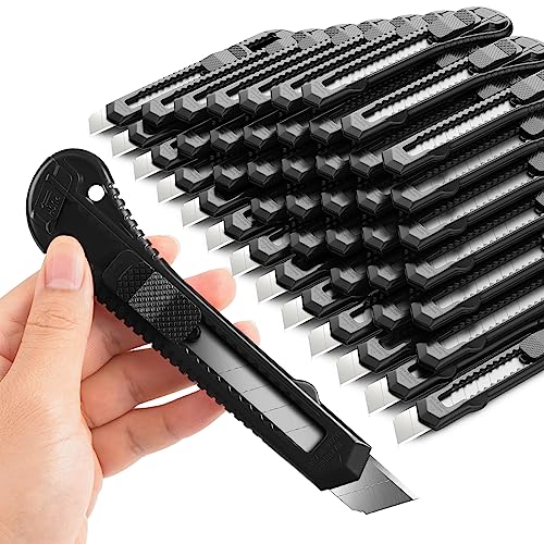 Image of DIYSELF 30 Pack Box Cutter Retractable, Box Cutters with 18mm Wide Utility Blades, Sharp Utility Knife Retractable, Box Cutter Knife for Office, Home, Arts Crafts, Hobby, Cardboard, Paper