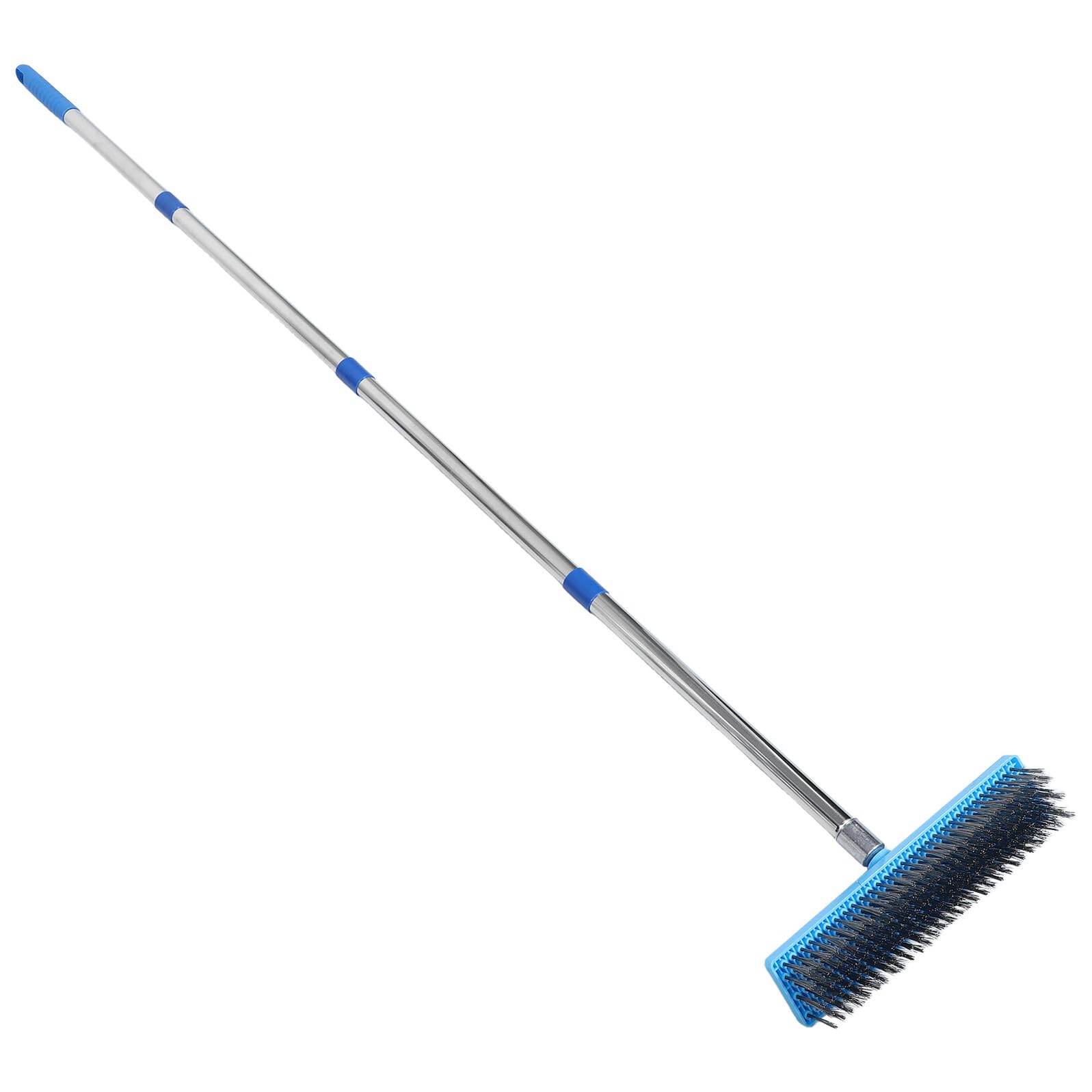 Cepillo para Fregar Suelos de Baño con Mango Largo de 16 M Cerdas de Acero Inoxidable de 30 CM Limpiador de Lechada para Azulejos Adecuado para Duchas Bañeras y Pisos de