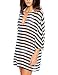 Dating Date Womens Sexy Mesh Striped Cover Ups Beachwear Bikini Swimsuit DressCover Up (FBA)