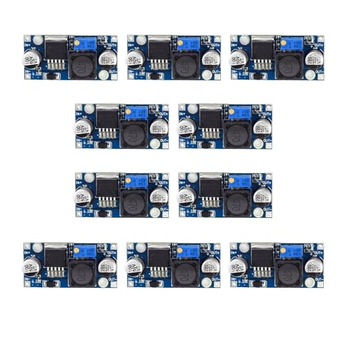 Idota 10 Stück Step Down Converter, DC-DC 3A Buck Converter Spannungsregler Einstellbares Netzteil Abwärtsmodul, 3.2-46V zu 1.25-35V DC bis DC Wandler Modul