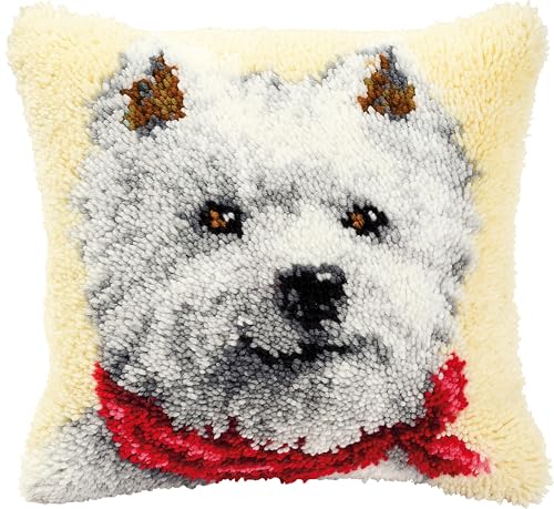 Vervaco West Highland Terrier Latch Hook Cushion, Multi-Colour