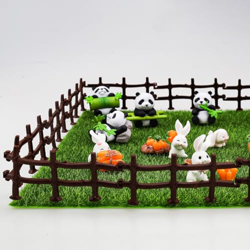 Folmywy 10 Pcs Miniature Fences Model Kit Plastic Figurines Decoration Artificial Diorama Supplies Accessories for DIY Landscape Scenery Garden Farm Animals Barn Paddock Building - Image 6
