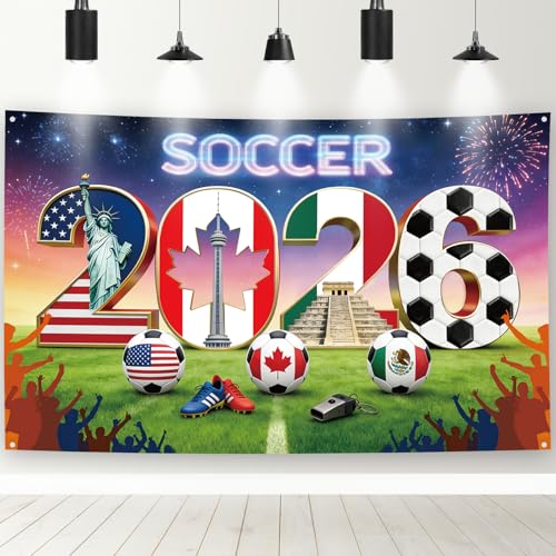 World Cup Theme Yard Backdrop International Soccer Flags Banner Party Outdoor Decor Country Photo Backdrop for Home Indoor Outdoor World Cup Party Supplies 106 x 15.7 Inch