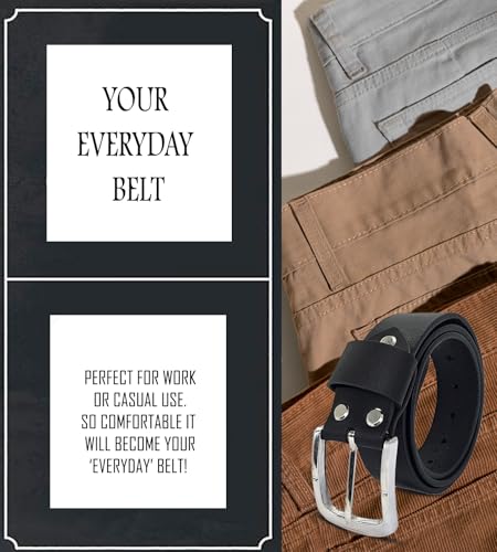 Men's Genuine Casual Leather Belt Handmade Full Grain, Durable Everyday Wear Jeans Belt With Gift Box3