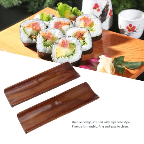 Platos de Sushi de Madera Sólida Rectangulares 7.2x2.1in x2 miniatura 2