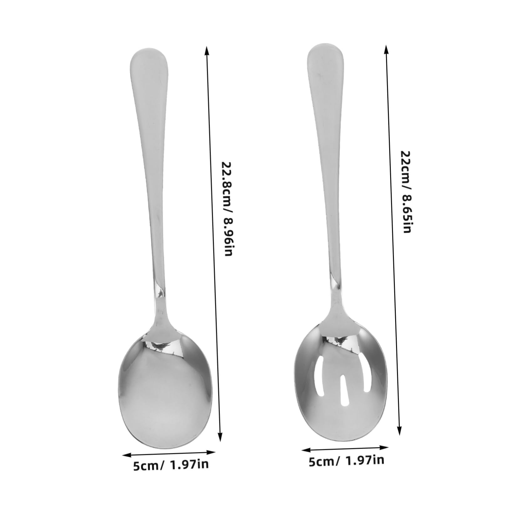 KICHOUSE 1Set Stainless Steel Serving Spoon Includes Slotted Spoons and Serving Spoons for Parties Dinners Catering and Banquets and Elegant Serving Utensils