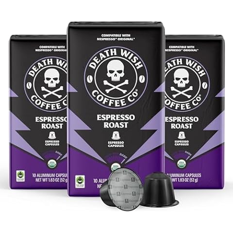 Death Wish Coffee, Espresso Roast Capsules Compatible with Nespresso Original Machines Cover