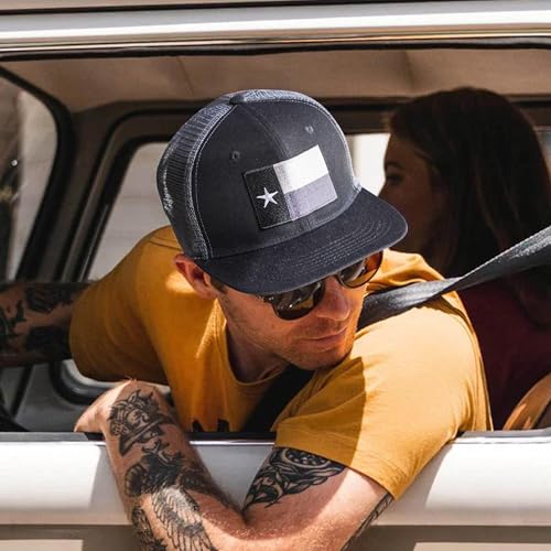 Image of Adjustable State Flag Trucker Hat Mesh Baseball Cap with Embroidered Patch for Men Women