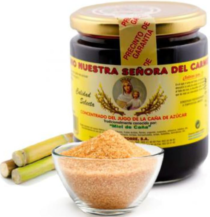Miel de caña Frigiliana Natural, 'Mielcaña' 460g Jugo Concentrado Caña Azúcar Endulzante Vegano con Bajo Índice Glucémico, Rico en Hierro y Minerales Nuestra Señora del Carmen Jugo Caña de Azucar