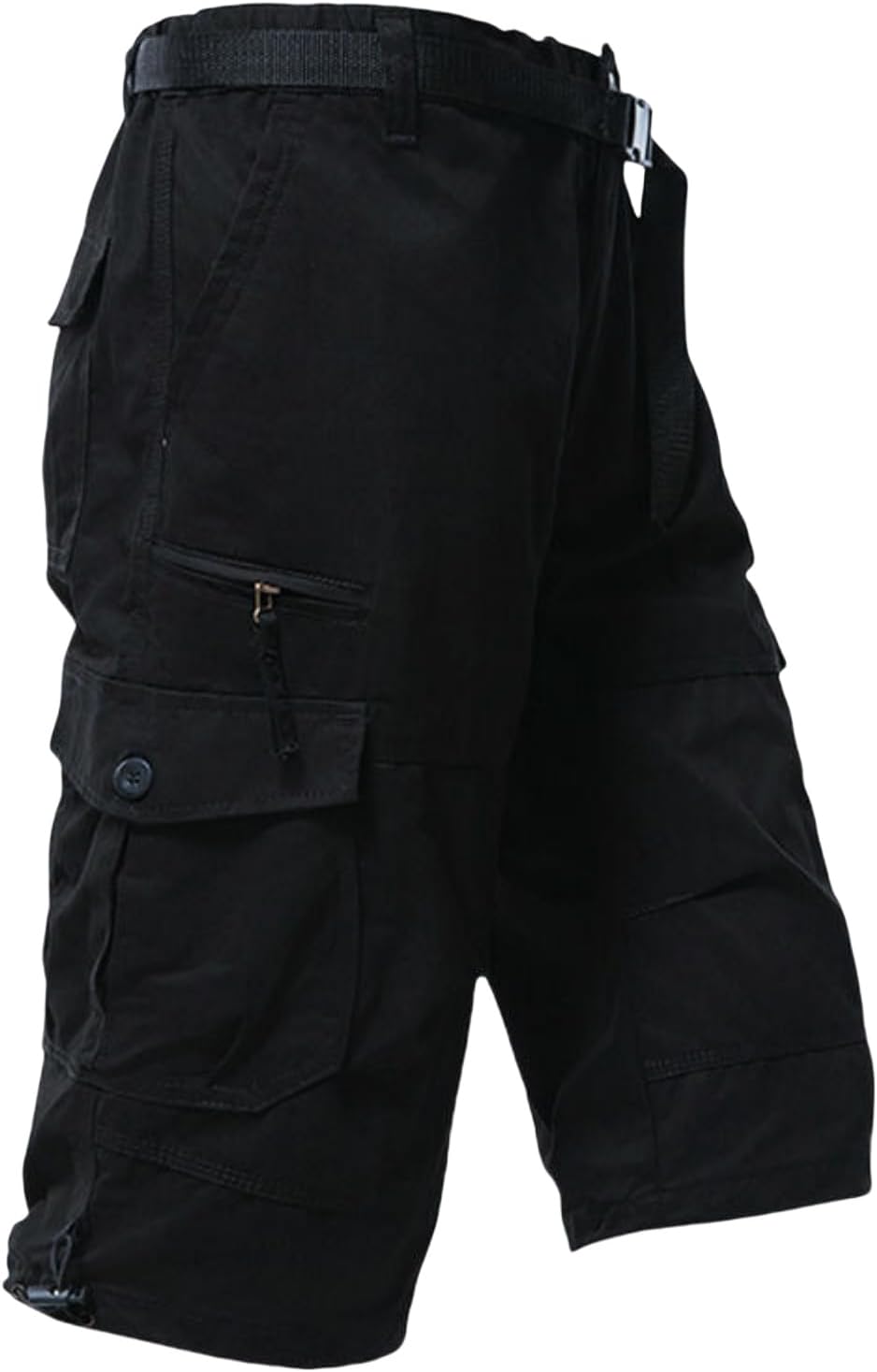 Men's Summer Outdoor Solid Workwear Loose Multi-Pocket Casual Seven-Point Shorts