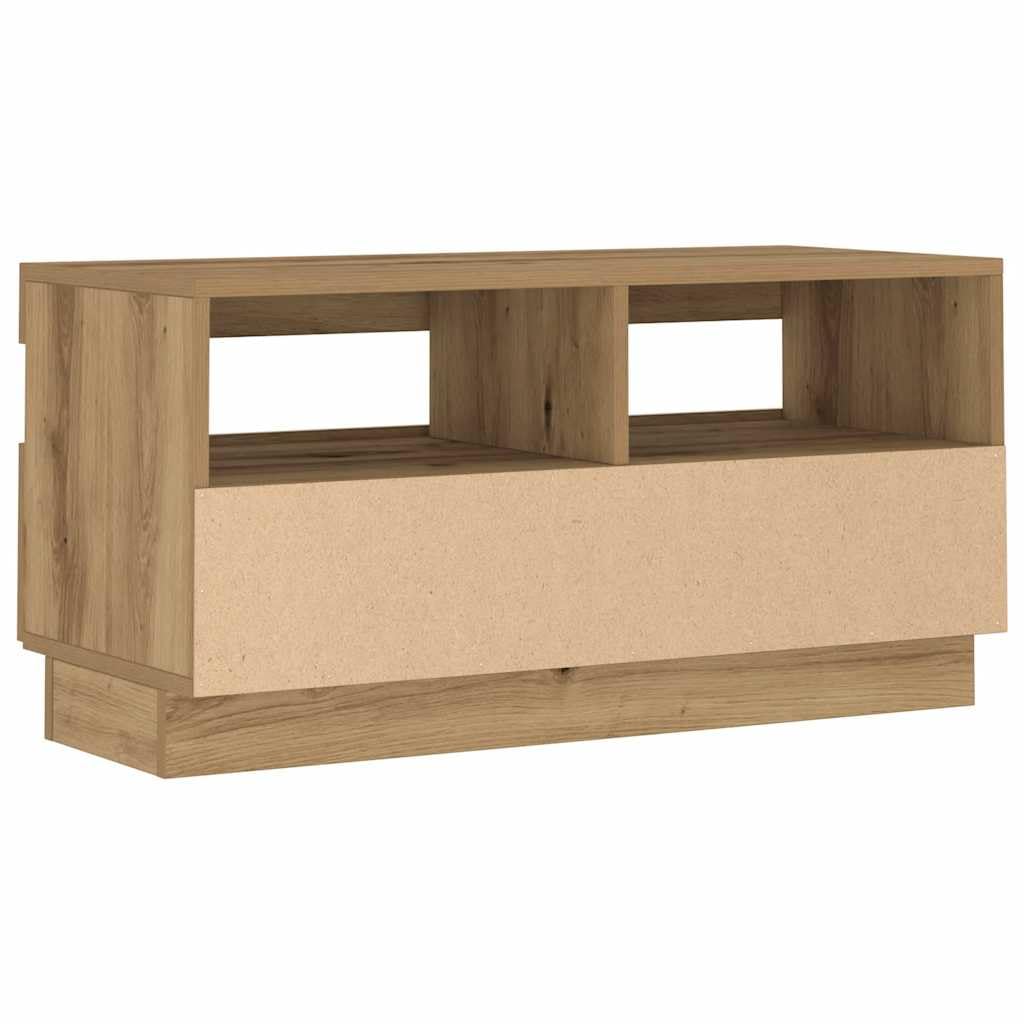 vidaXL Szafka pod TV z oświetleniem LED, dąb artisan, 80x35x40 cm