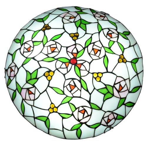 Luminaires de plafond Tiffany ampoules E27 éclairage vintage fait main rond 30cm