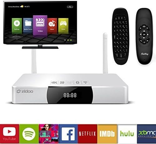 Zidoo X9 Android 4.4 HDMI IN Recorder Quad Core Android TV Box 2G/8G Wifi Bluetooth 4K2K H.265 HD Picture in Picture USB 3.0 Streaming Media Player (Free Airmouse)