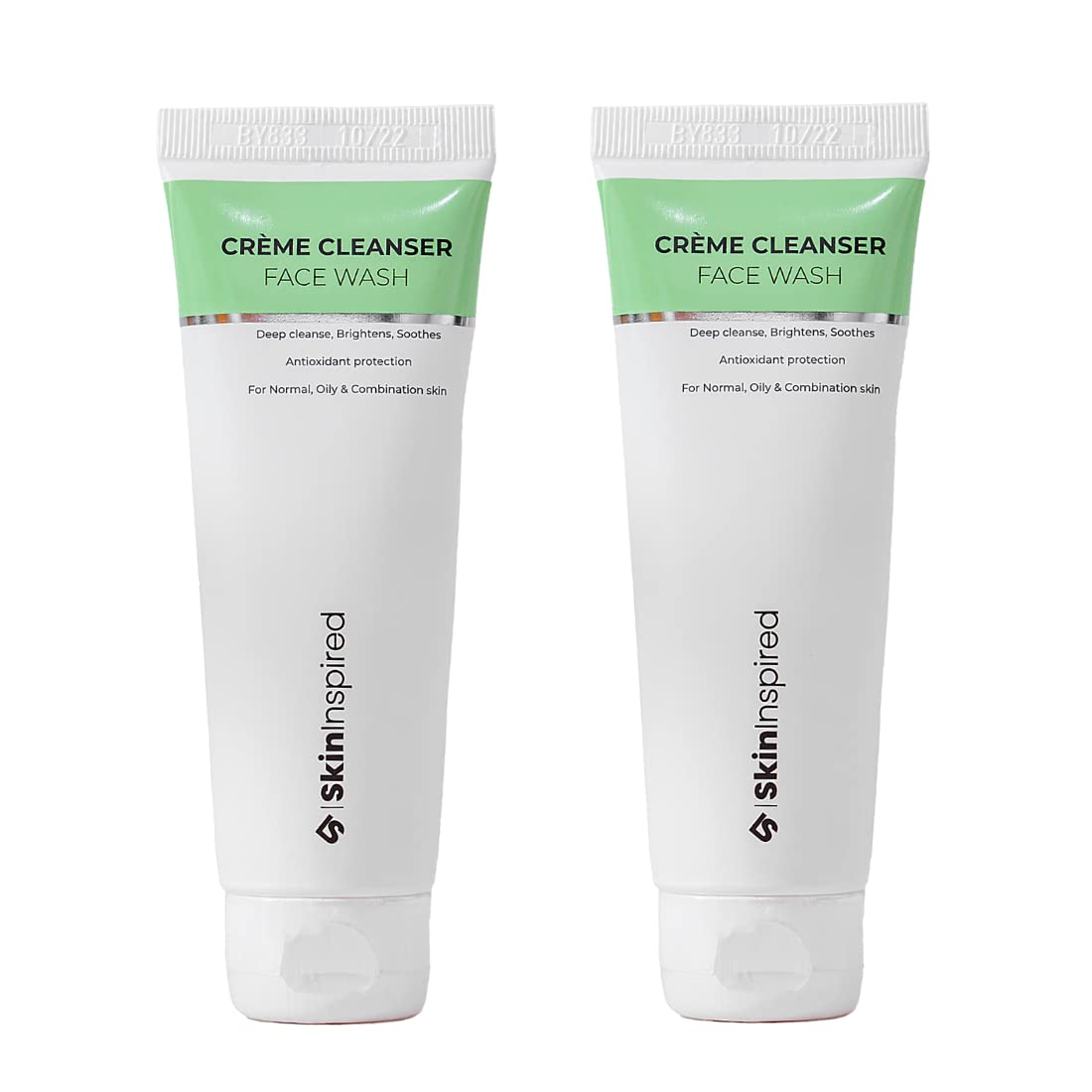 Crème Cleanser Facewash | Complete Cleansing | Skin Brightening | Moisturising | For Normal, Combination, Oily & Acne-Prone Skin | Salicylic Acid + Lactic Acid + Vitamin C | 70 ml (Pack of 2)