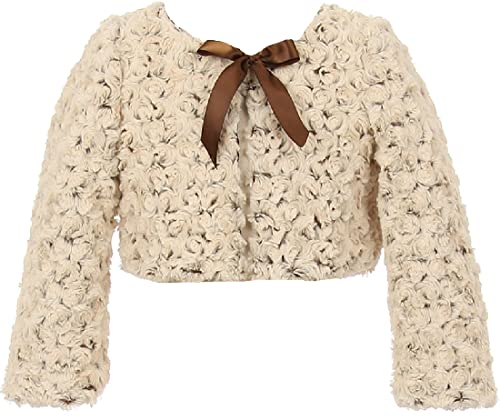 Little Girls Two Tone Fur Sweater Winter Cardigan Bolero Jacket Coat