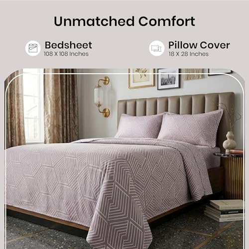 Image of Mush Aura Collection 300 TC Bamboo Bedsheets King Size with Pillow Case | Cooling & Breathable Bedsheets King-Size, Ultra Soft Bamboo Bed Sheet Set for Kingsize Bed (Soft Grey)