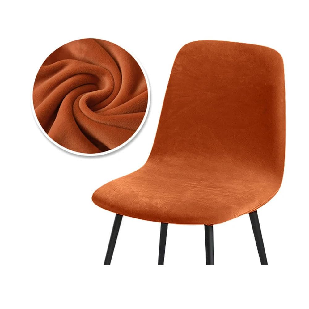 GUOZIF 2/4/6 Velvet Short Back Chair Cover Stretch Slipcovers Elastic Seat Chair Covers Dining Room Bar Office Party Banquate