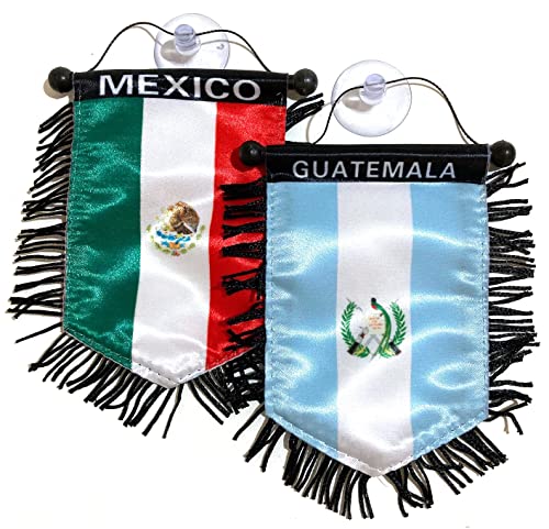 Guatemala flag Mexico flag for car home wall decor door window decoration mini Banner Accessories decoration small flag (Mexico Guatemala)