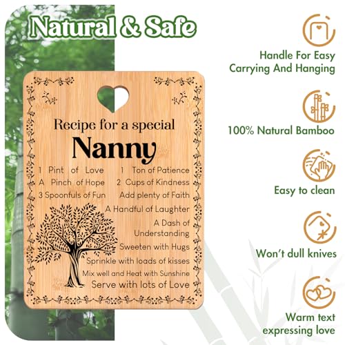 Tabla de cortar rectangular de bambú con diseño para nanny miniatura 3