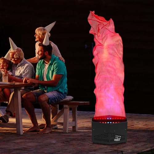 Fake Fire Flame Light, 6FT Flame Lamp Stage Lights 24 LED (20 Red + 4 Blue), Artificial Simulated Fire Atmosphere Lamp for Stage DJ Party Christmas Campfire Party Decoration, 130W