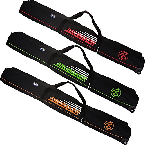 Brubaker Race Champion – Bolsa para esquís con ruedas para 2 pares de esquís y bastones, color Schwarz - Rot - Zipper Schwarz, tamaño 170...