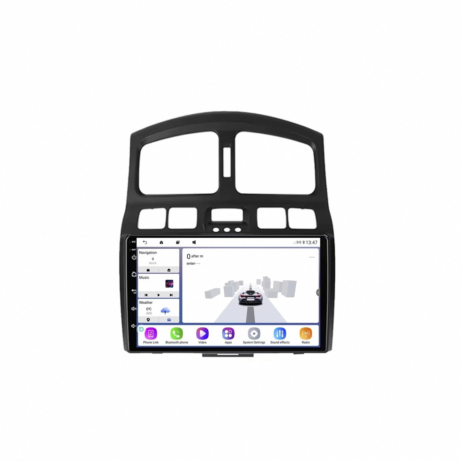 Car Multimedia Radio per Hyundai Classic Santa Fe 2000-2004 Bluetooth, Ips Touchscreen Radio con Siri/Vocale/Gps Navigazione/Musica Online/Mirror Link, Telecamera di, 4 Nucleo 4G+64G