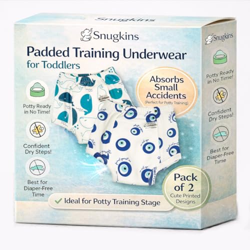 Image of SNUGKINS Snug Potty Training Pull-up Pants | Washable & Reusable | Fits (2-3 Years, Pack of 2 - Evil & Whale)