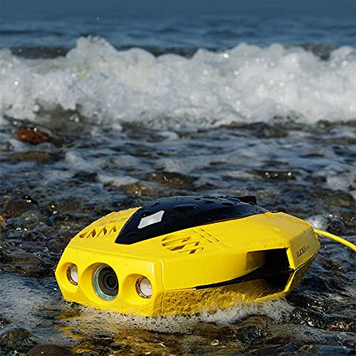 WBJLG Dron Submarino Visual Mini RC Modelo Submarinos Cámara de Fotos HD Control Remoto Barco Robot para detectar Peces Juguete de Alta tecnología Amarillo