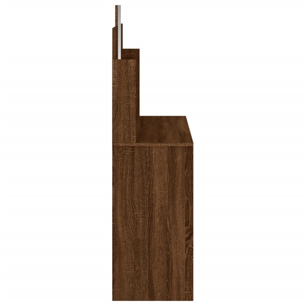 vidaXL Toeletta con Specchio Rovere Marrone 96x39x142 cm
