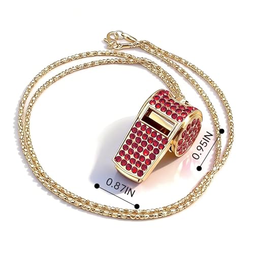Set de 2 collares con silbato de cristal brillante miniatura 4