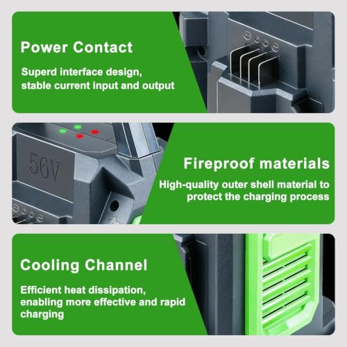 Image of DTK Fast Charging Dual Port Replacement for EGO 56V Charger BA2800 BA4200 BA1400 CH3200 CH5500 CH2800D Rapid Ultra Turbo Battery Charger