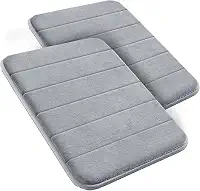 Kit 2 Tapetes Antiderrapante Super Soft para Banheiro – Tapete Absorvente e Macio, Multiuso para Box, Banheira, Quarto e Decoração (CINZA)