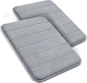 Kit 2 Tapetes Antiderrapante Super Soft para Banheiro – Tapete Absorvente e Macio, Multiuso para Box, Banheira, Quarto e Decoração (CINZA)
