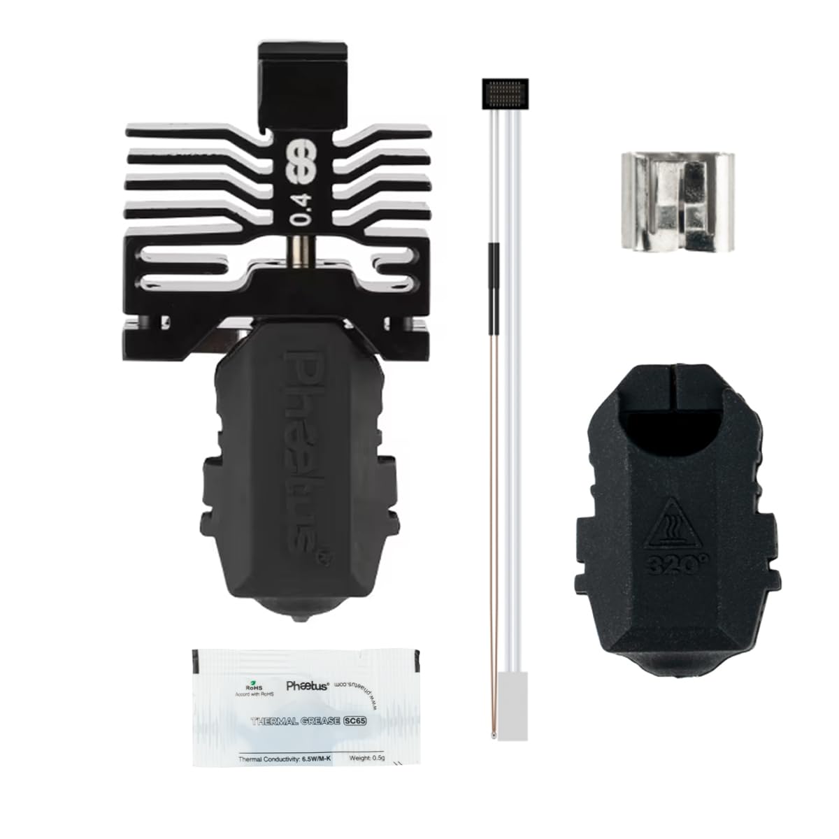 Phaetus Conch Hotend Plus with EndCoat Coating Heatbreak and Best Silicon Carbide Nozzle Compatible with Bambu Lab P1 P1S Combo 3D Printer (P1 Series)