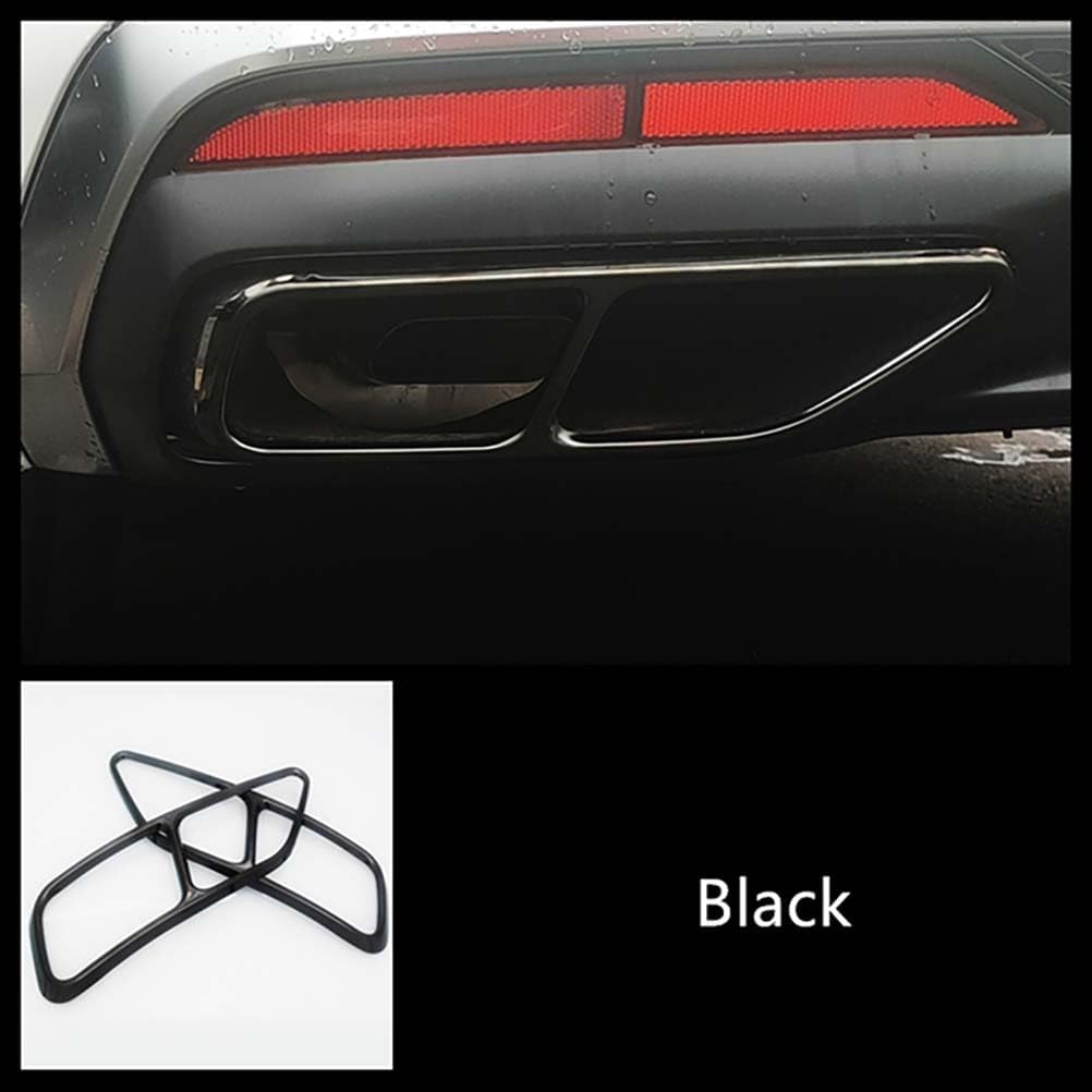 Endrohrabdeckung Auspuffblende Für Audi A4 B9 A5 2020 2021,Schalldämpfer Auspuffrohrabdeckung Trim Car Styling Externes ZubehöR,B-Black