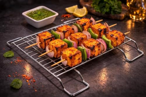 Image of Induction Infrared Grill Stand for Cooktop | Stainless Steel Universal Flame Diffuser Plate | Heat Diffuser for Gas & Induction Stove | Roti, Chapati, BBQ, Tandoor Grill Rack