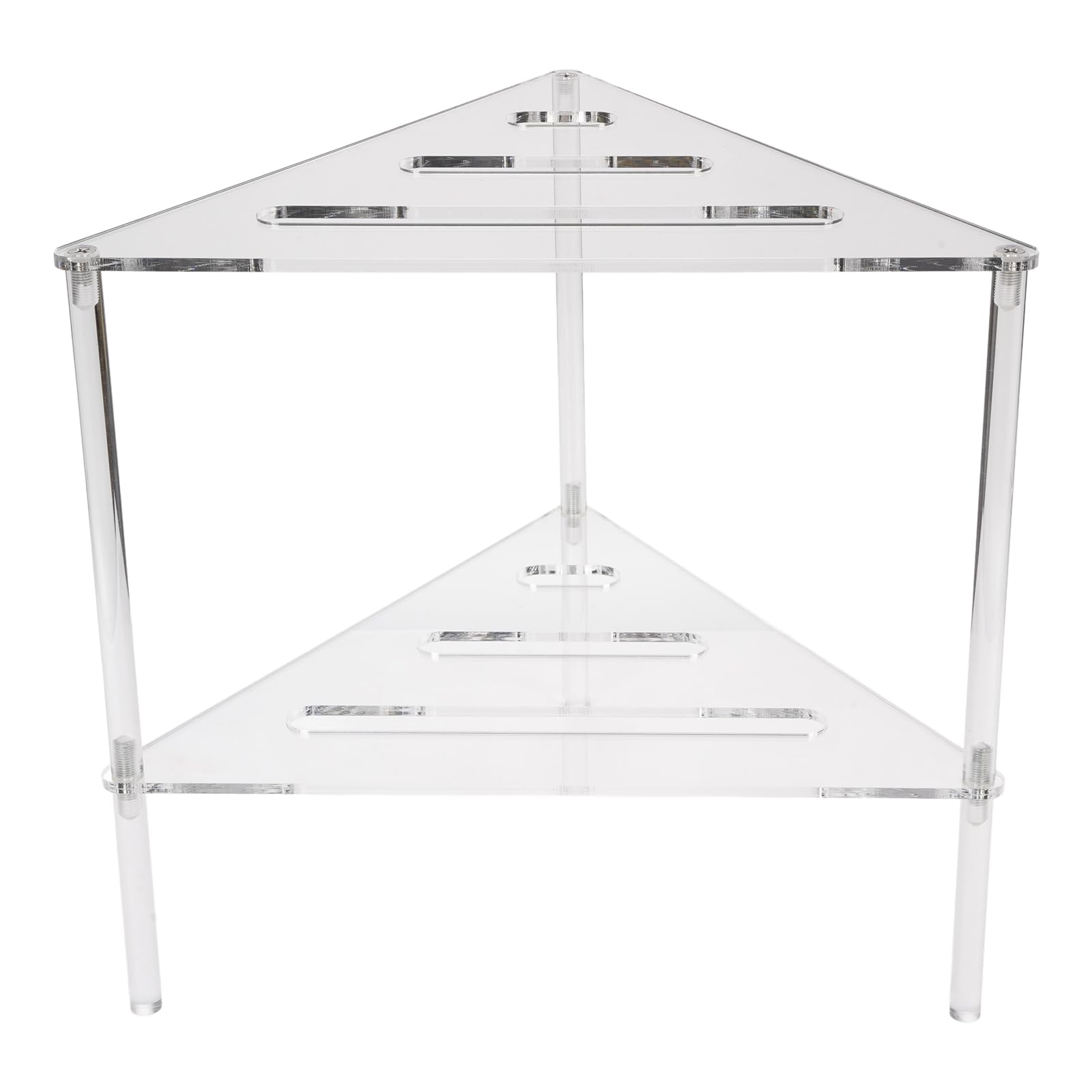 Pilipane Acrylic Corner Shower Caddy 2 Tier Standing Hollowed Shelf Organizer for Bathroom Kitchen Bedroom Transparent Acrylic Material