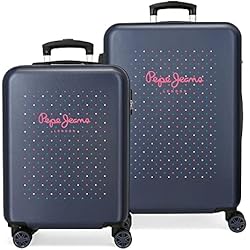 Pepe Jeans Molly, Juego De Maletas Rígidas 55 68cm Niñas, Multicolor, Media